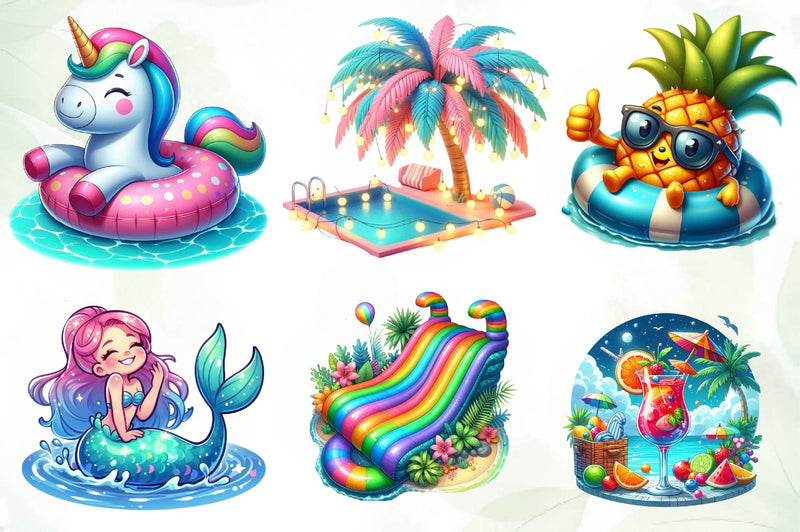 Pool Party Clipart Bundle - CraftNest - Digital Crafting and Art