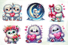 Valentine Cute Yeti Clipart Bundle - CraftNest - Digital Crafting and Art
