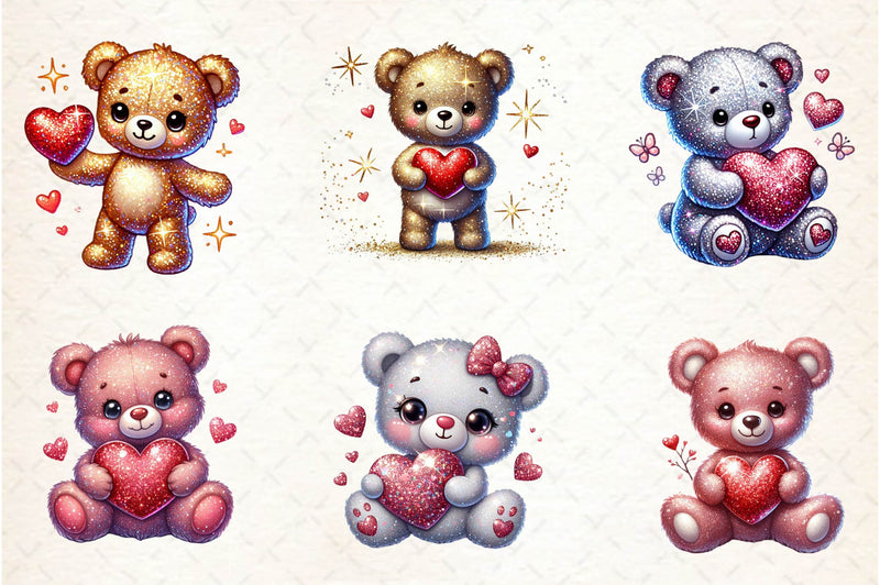 Cute Valentine Teddy Bear Clipart Bundle - CraftNest - Digital Crafting and Art