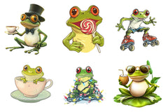 Quirky Funny Frog Clipart Bundle - CraftNest - Digital Crafting and Art