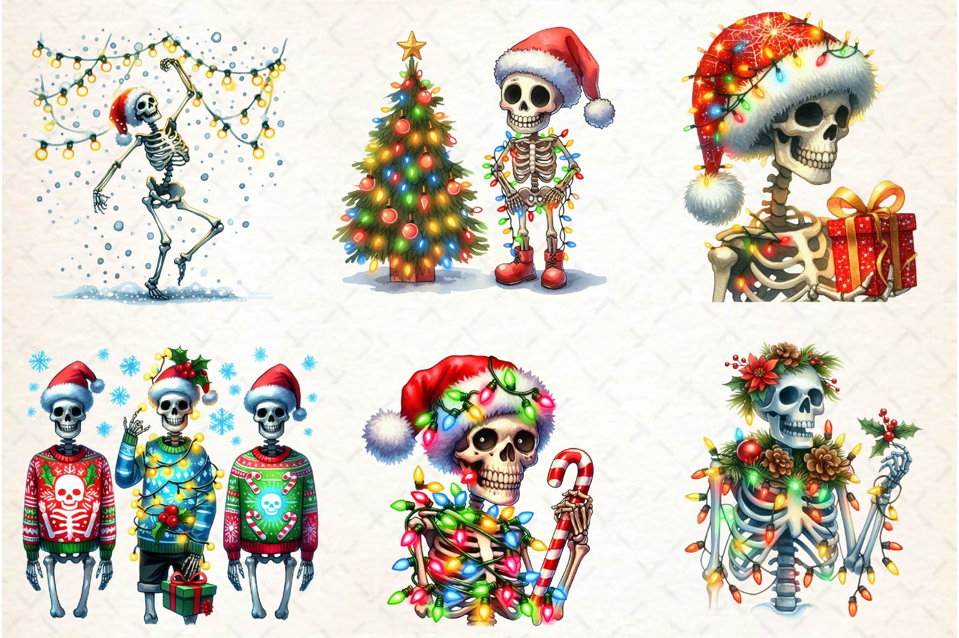 Christmas Skeleton Clipart Bundle 1 - CraftNest - Digital Crafting and Art