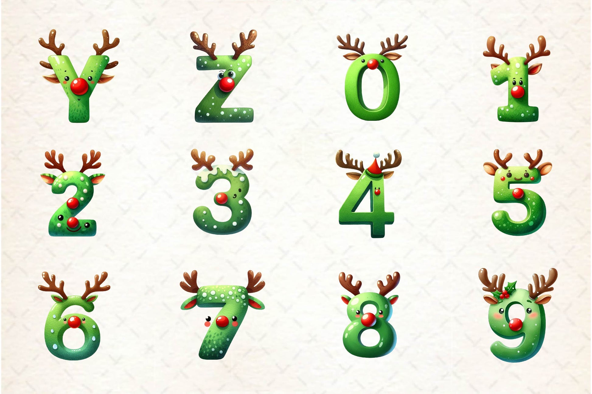 Christmas Reindeer Alphabet Clipart Bundle - CraftNest - Digital Crafting and Art