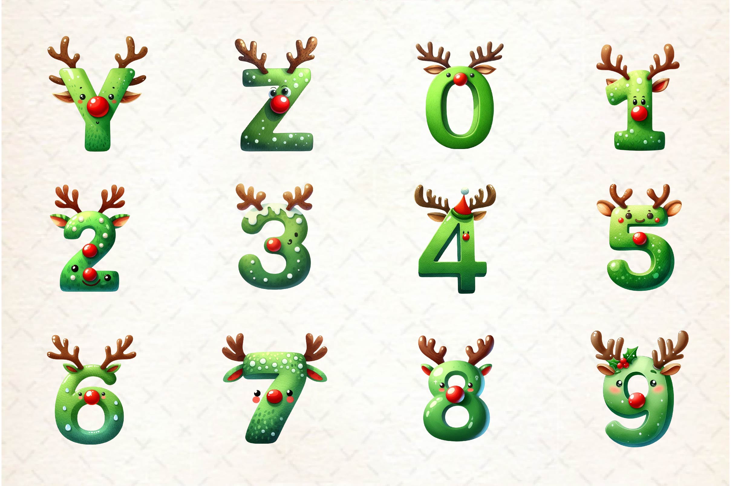 Christmas Reindeer Alphabet Clipart Bundle - CraftNest - Digital Crafting and Art