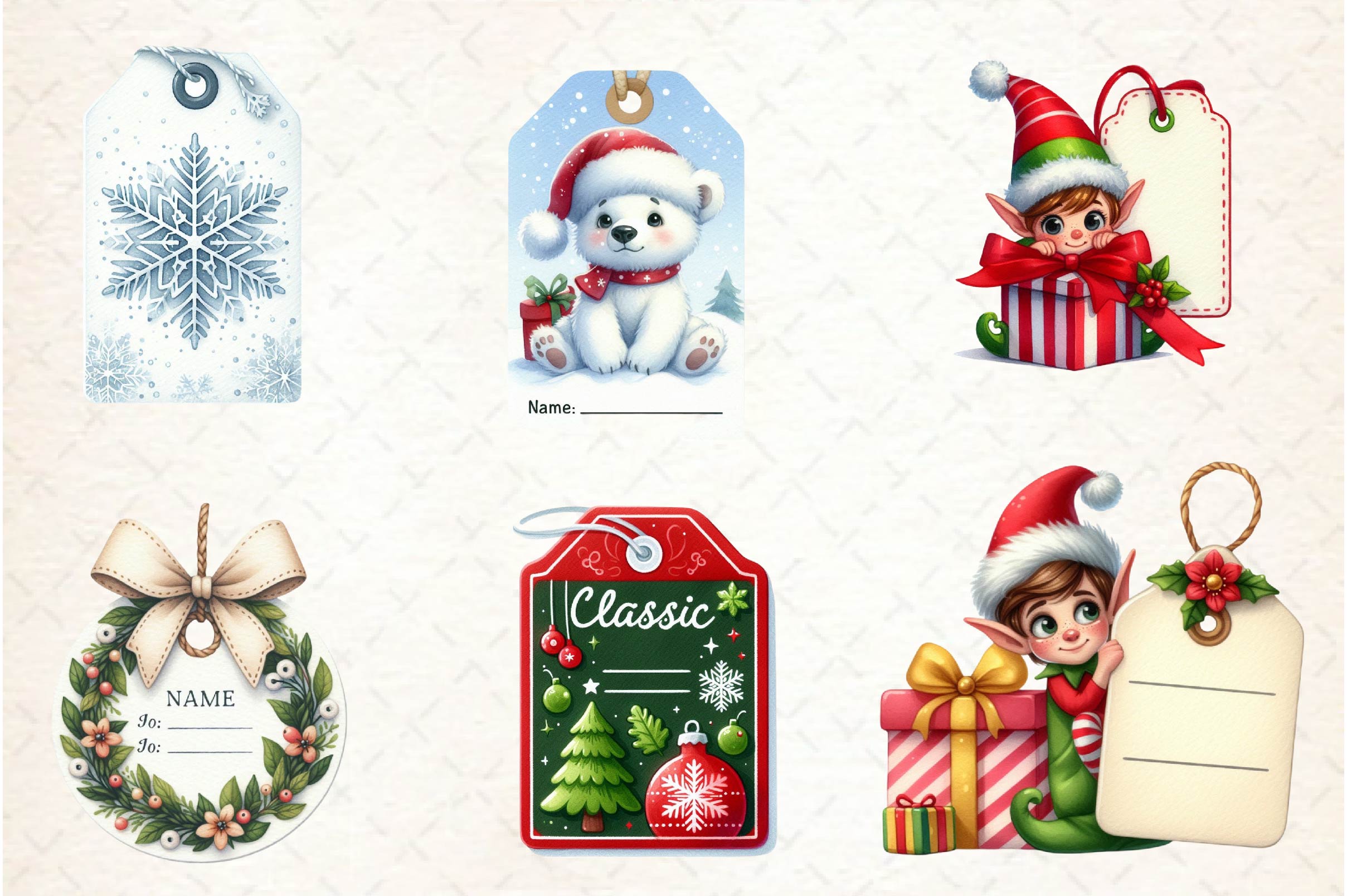Christmas Gift Tag Clipart Bundle - CraftNest - Digital Crafting and Art