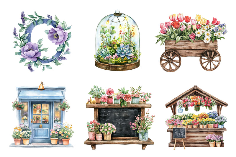 Spring Florist Shop Clipart Bundle - CraftNest - Digital Crafting and Art