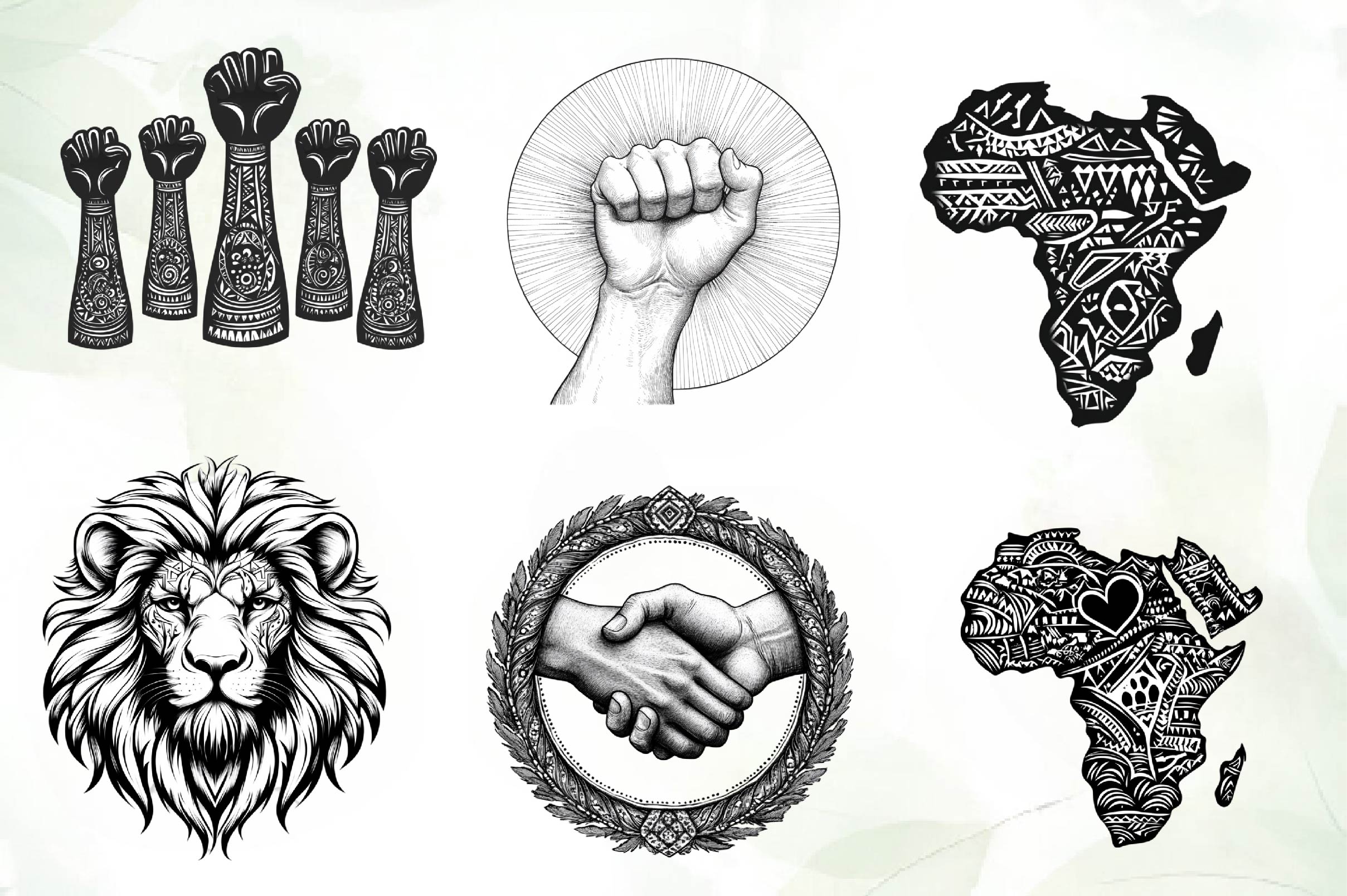Black And White Black Month Clipart Bundle - CraftNest - Digital Crafting and Art