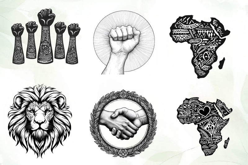 Black And White Black Month Clipart Bundle - CraftNest - Digital Crafting and Art