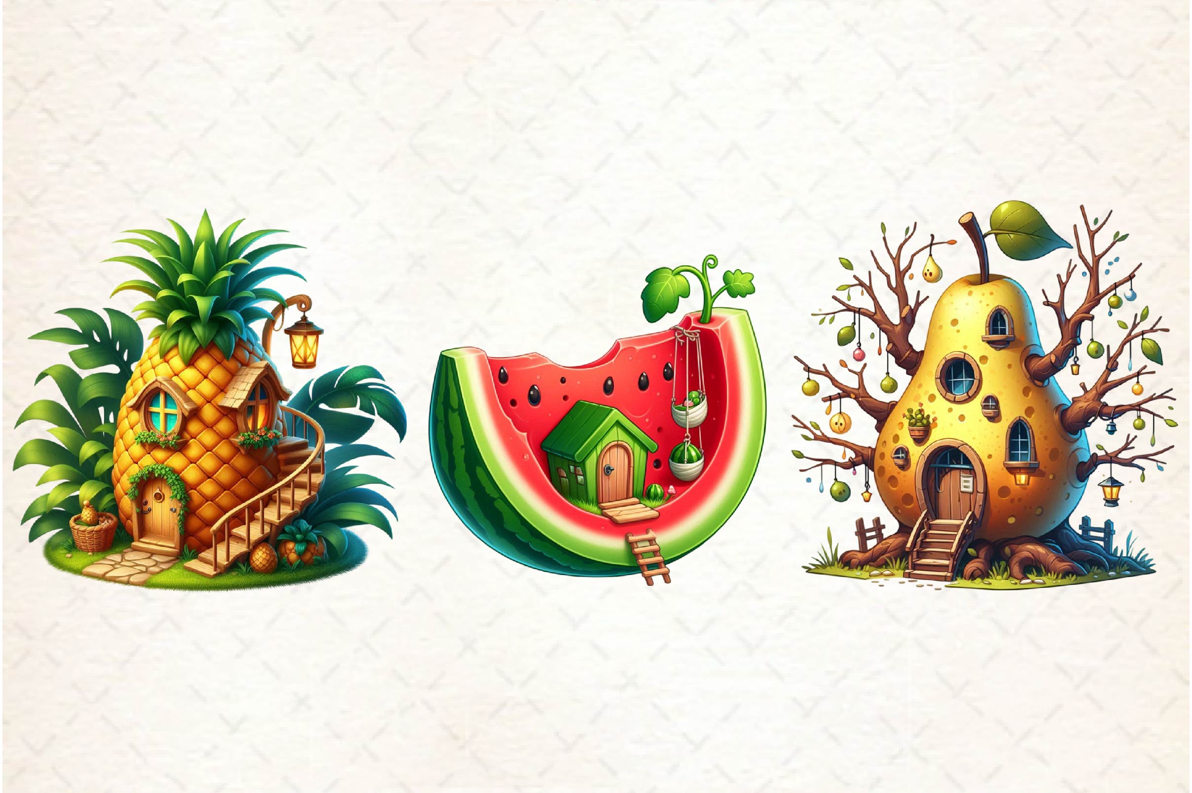 Fairy Fruit House Clipart Bundle - CraftNest - Digital Crafting and Art
