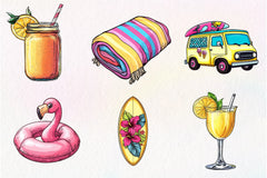 Summer Vibe Clipart Bundle 1 - CraftNest - Digital Crafting and Art