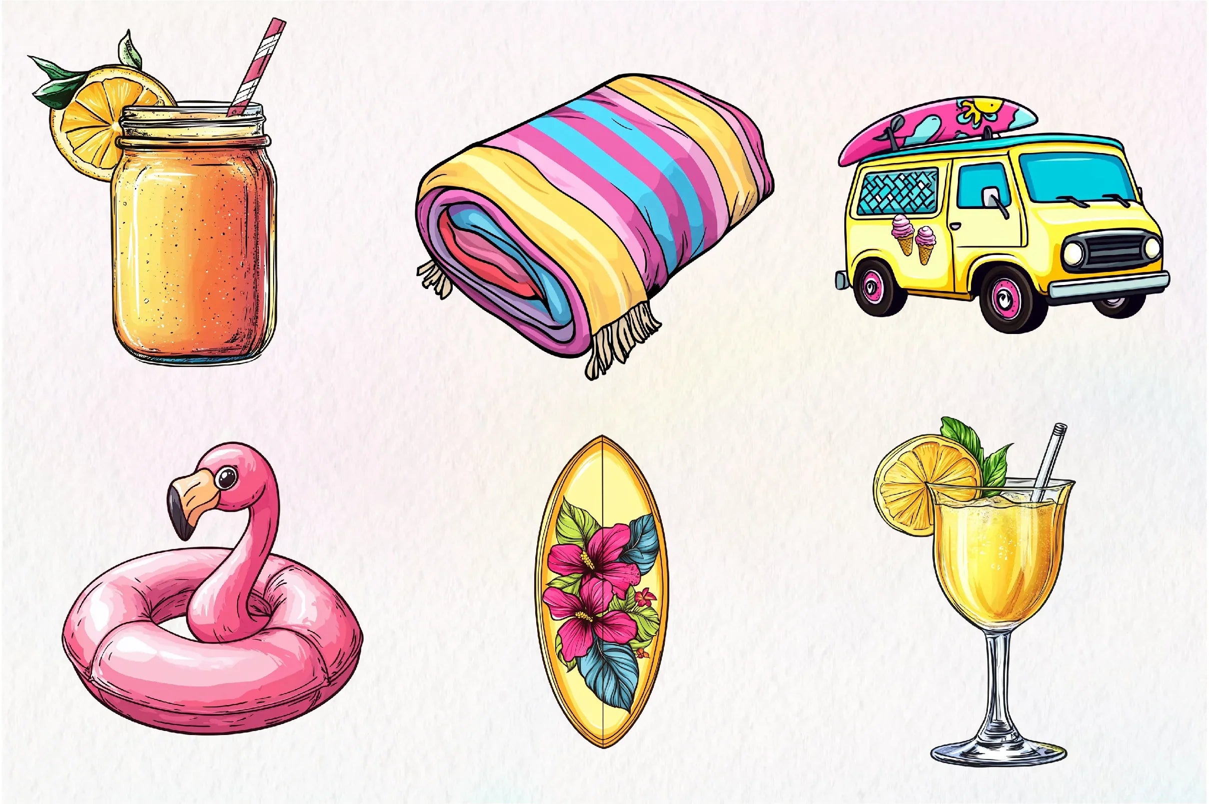 Summer Vibe Clipart Bundle 1 - CraftNest - Digital Crafting and Art