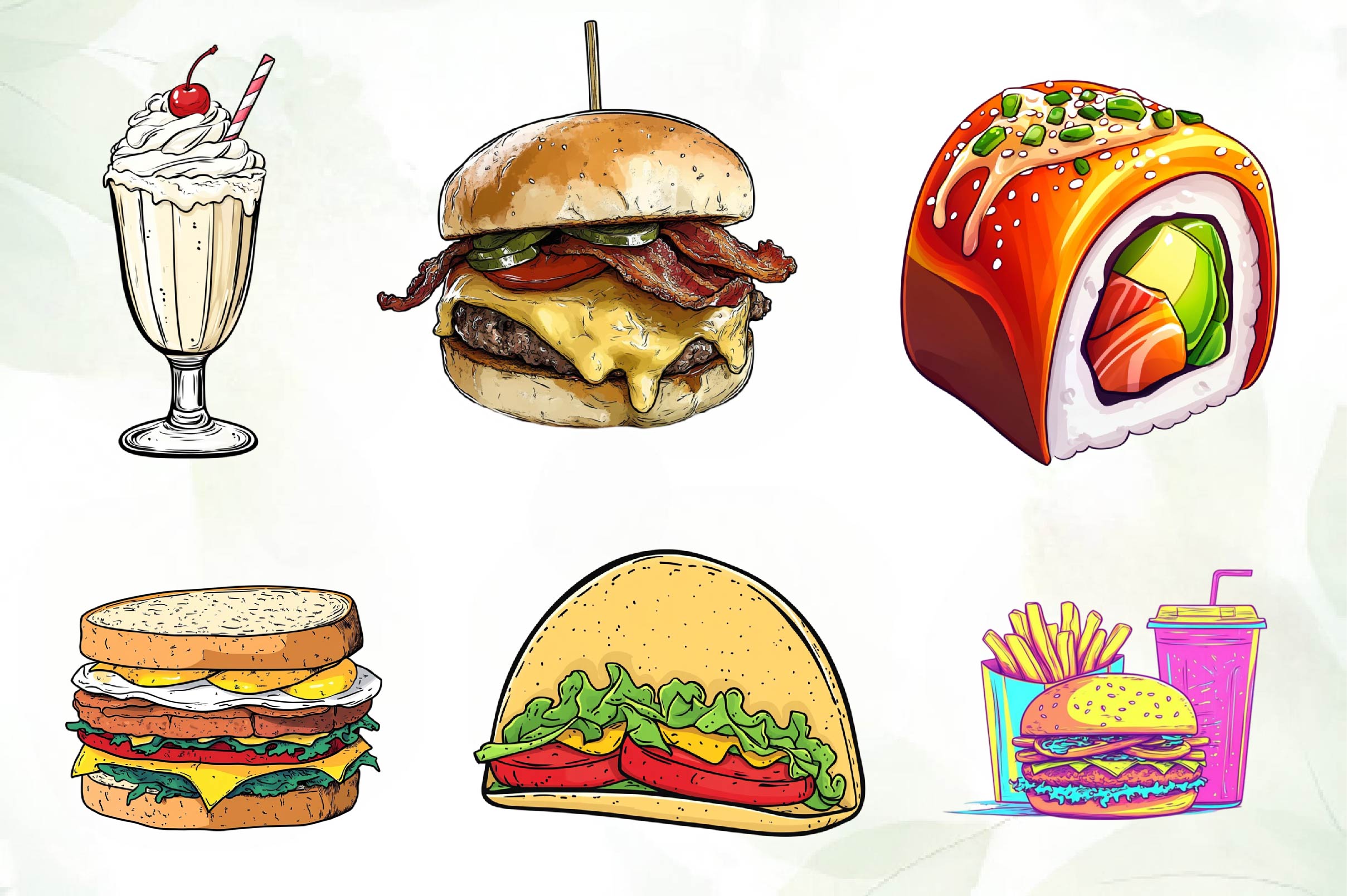 Fast Food Clipart Bundle - CraftNest - Digital Crafting and Art