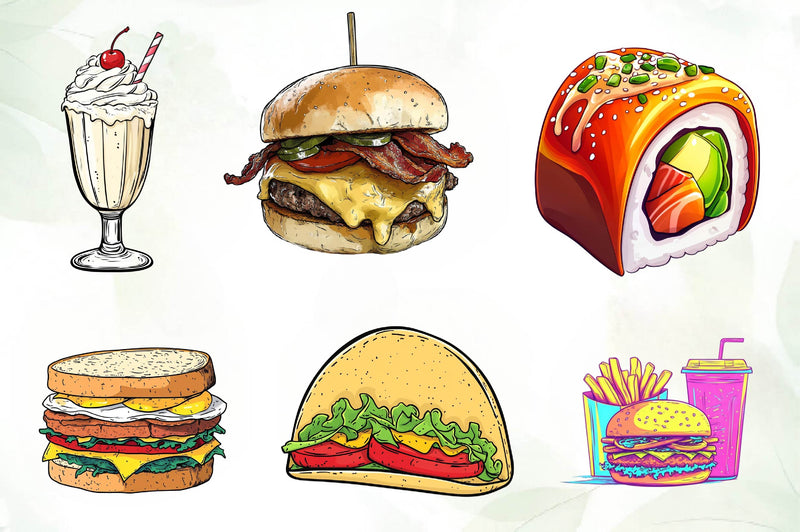 Fast Food Clipart Bundle - CraftNest - Digital Crafting and Art