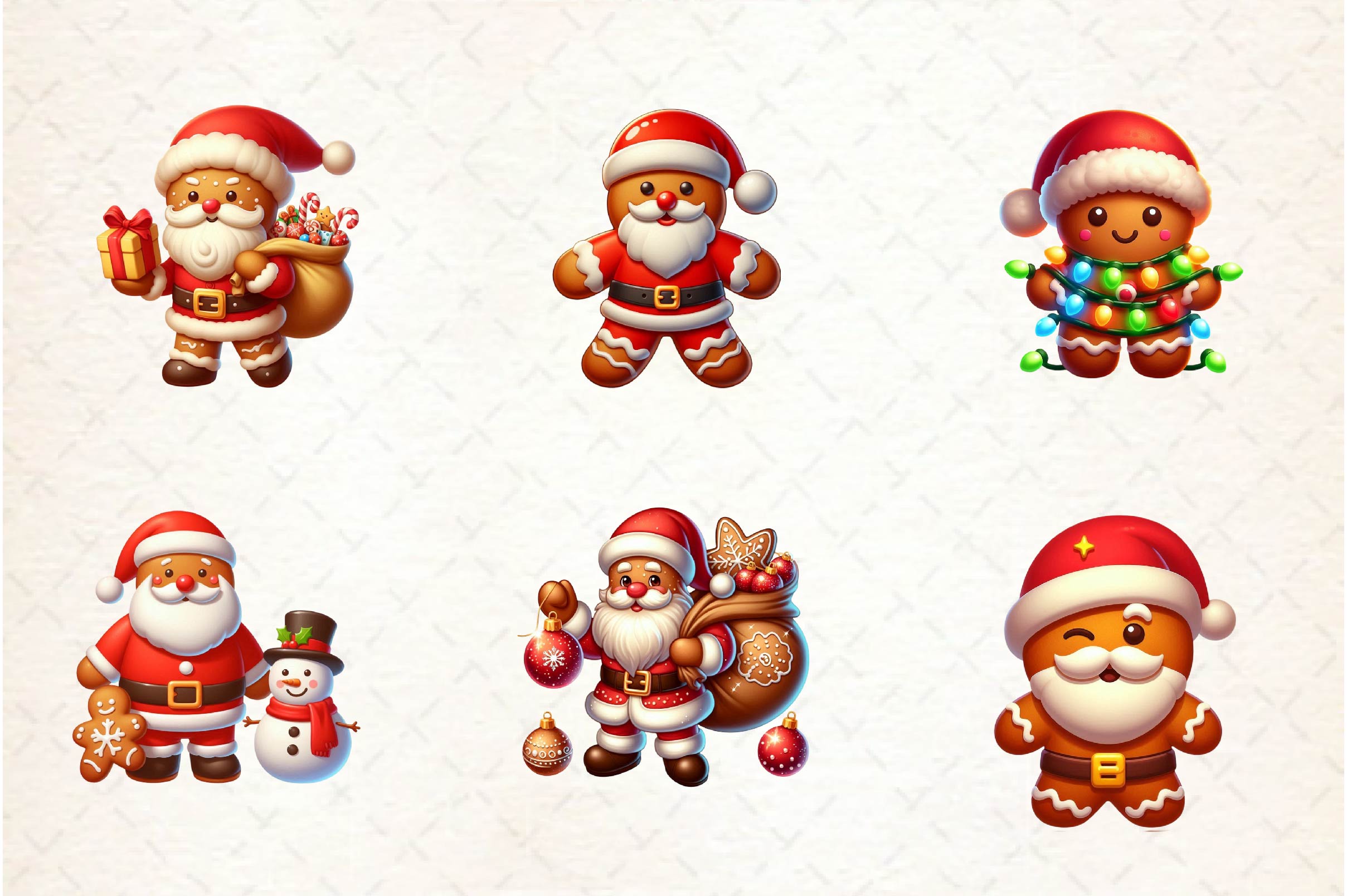 Santa Gingerbread Man Clipart Bundle - CraftNest - Digital Crafting and Art