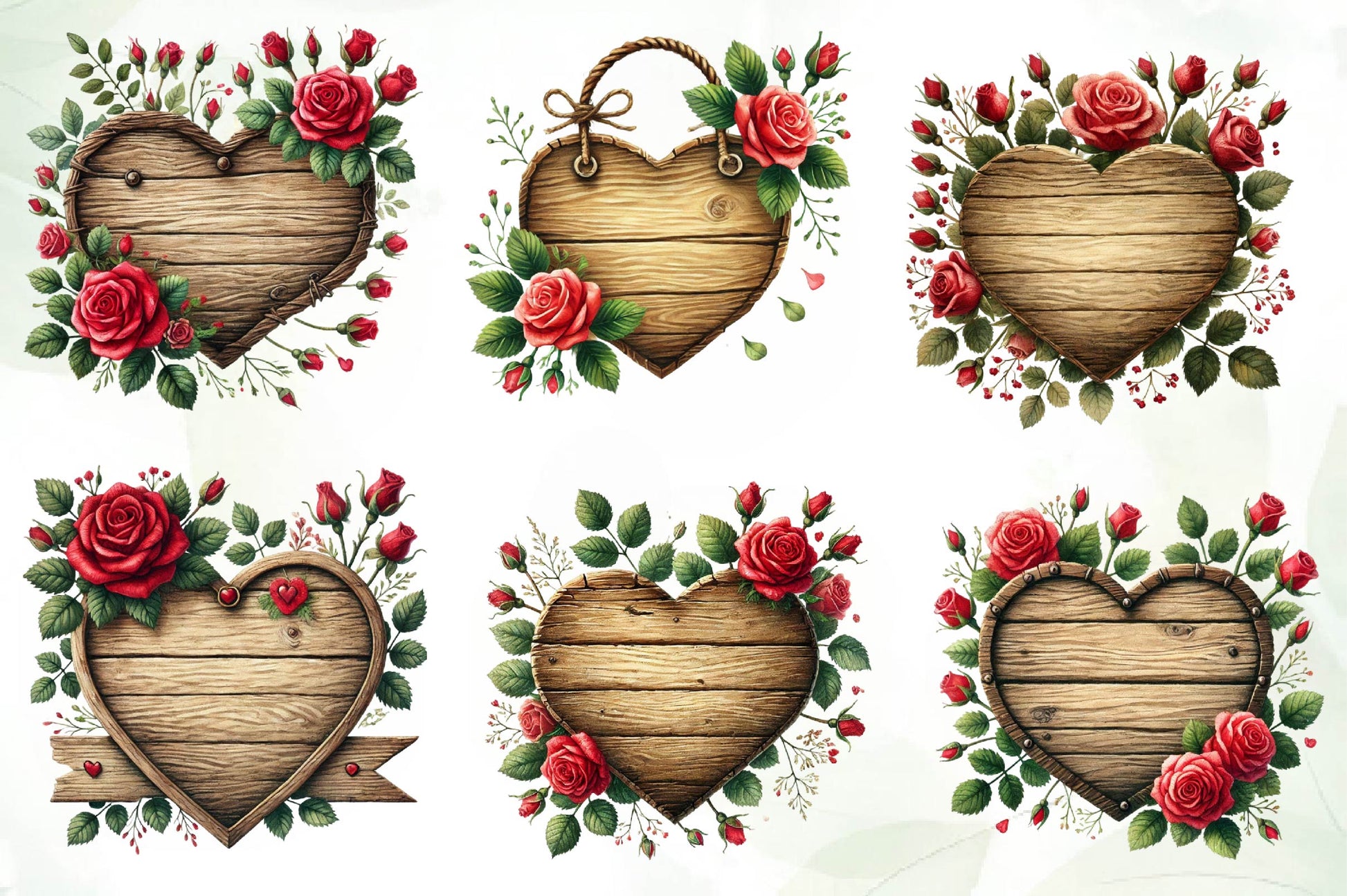 Valentines Empty Wooden Signs Clipart Bundle 1 - CraftNest - Digital Crafting and Art