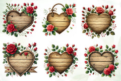 Valentines Empty Wooden Signs Clipart Bundle 1 - CraftNest - Digital Crafting and Art