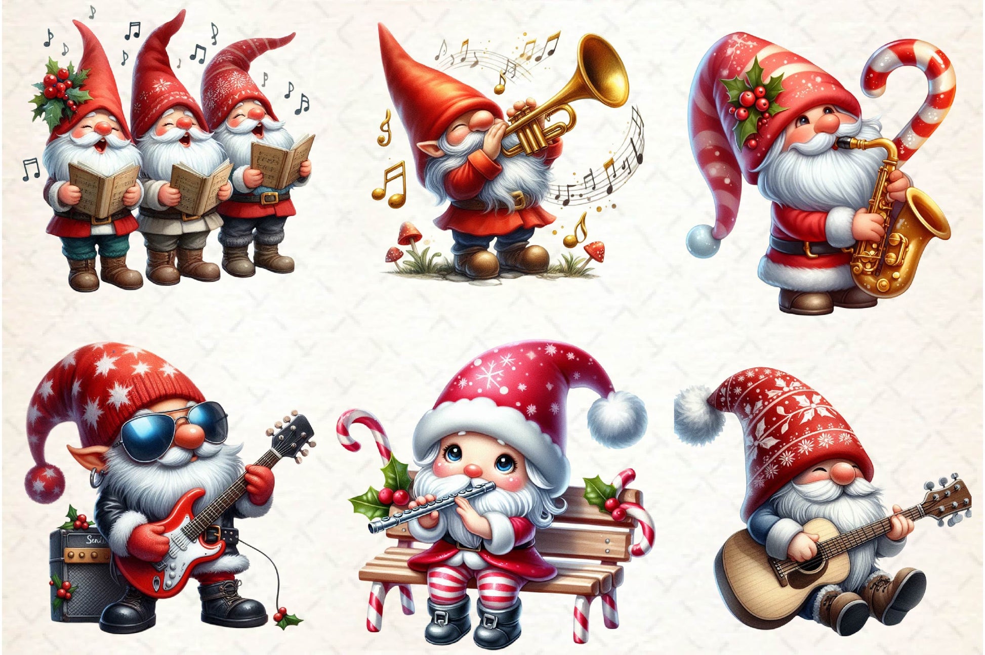 Christmas Gnome Musicians Clipart Bundle - CraftNest - Digital Crafting and Art