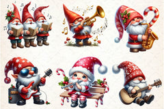 Christmas Gnome Musicians Clipart Bundle - CraftNest - Digital Crafting and Art