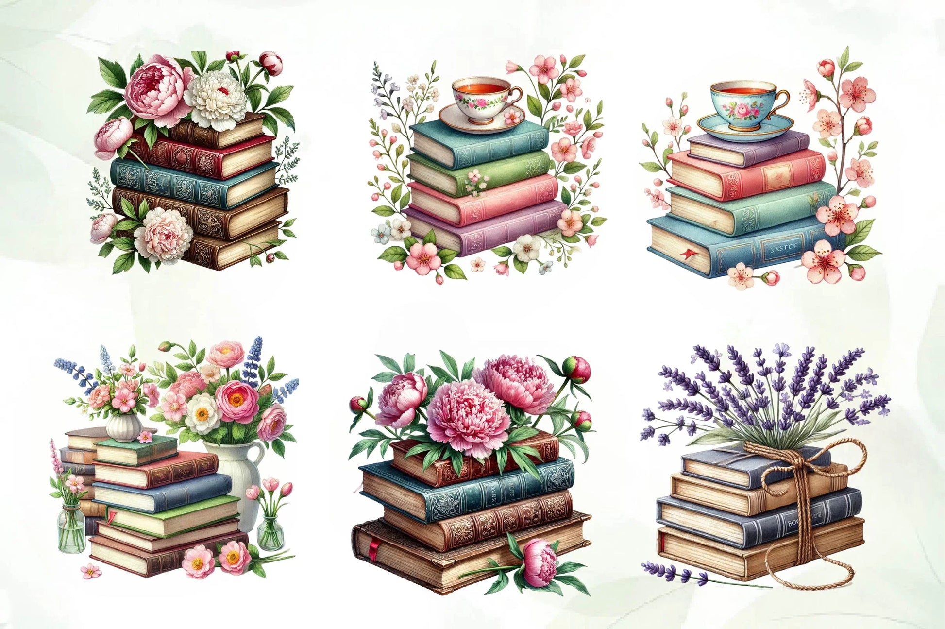 Pretty Books With Flowers Clipart Bundle 2 - CraftNest - Digital Crafting and Art