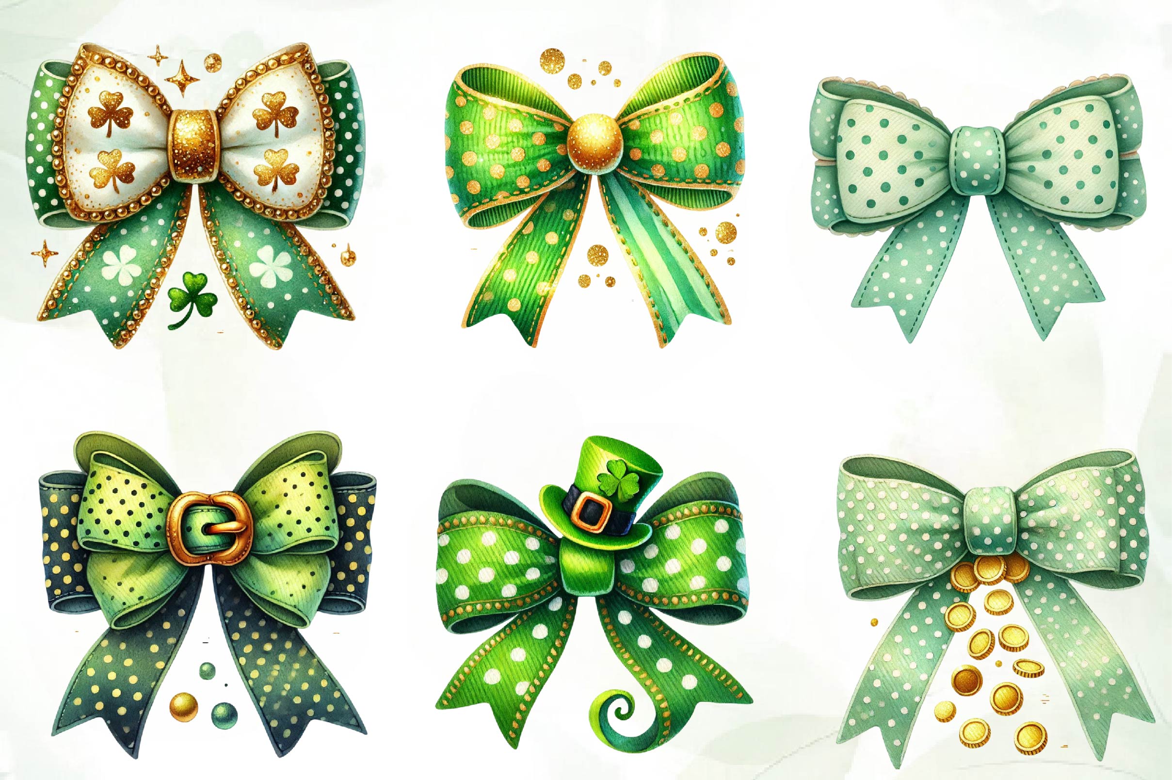 St Patricks Day Bow Clipart Bundle - CraftNest - Digital Crafting and Art