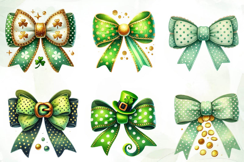 St Patricks Day Bow Clipart Bundle - CraftNest - Digital Crafting and Art