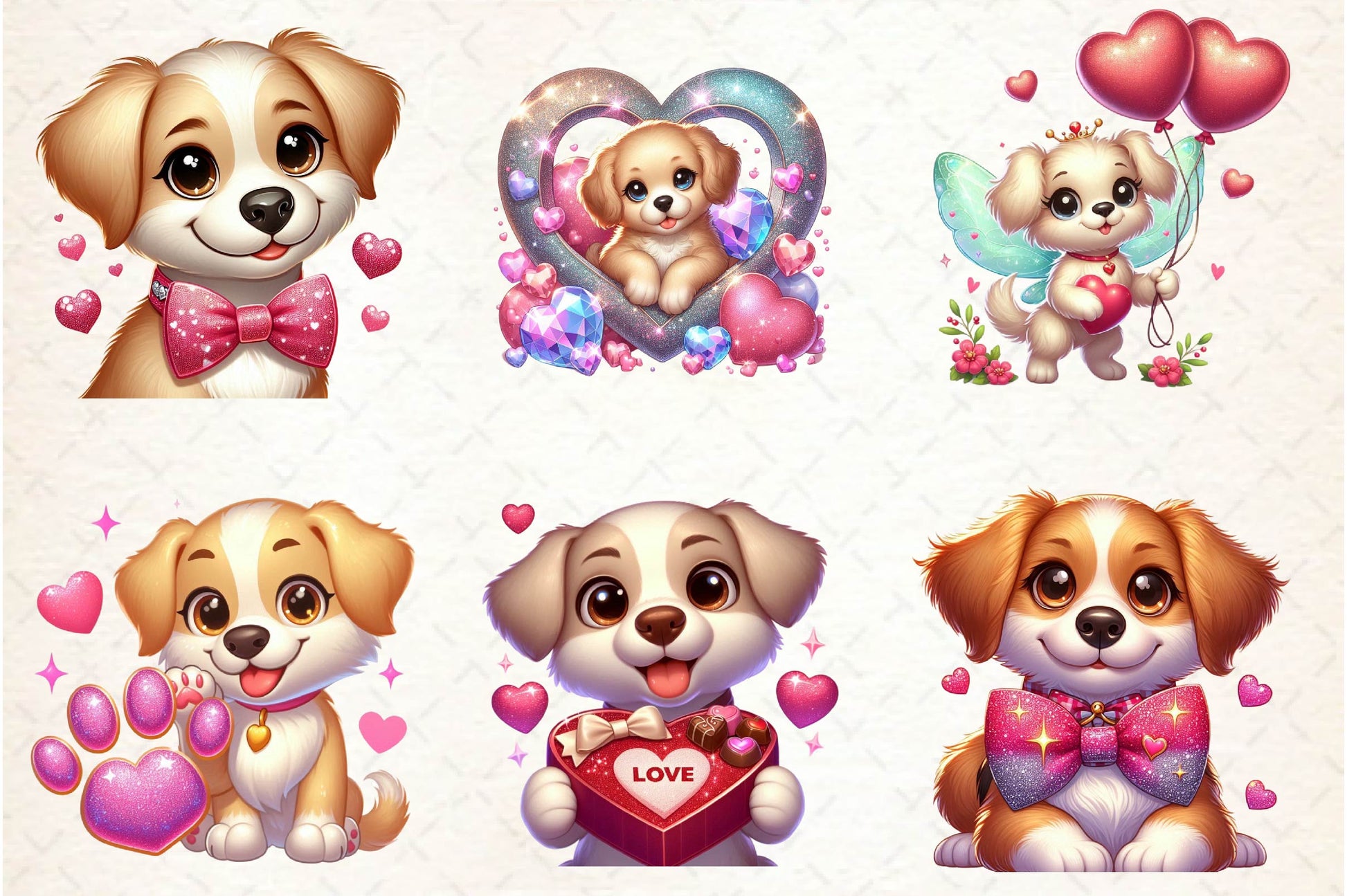 Cute Dog Valentine's Day Clipart Bundle - CraftNest - Digital Crafting and Art