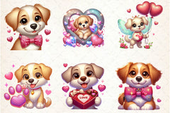 Cute Dog Valentine's Day Clipart Bundle - CraftNest - Digital Crafting and Art