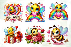 Peeking Valentine Bee Clipart Bundle - CraftNest - Digital Crafting and Art
