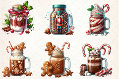 Christmas Hot Cocoa Mason Jar Clipart Bundle 1 - CraftNest - Digital Crafting and Art