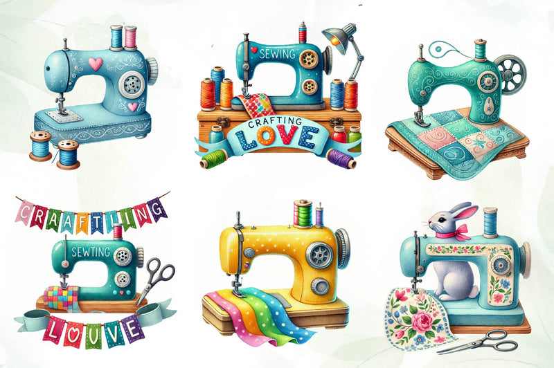 Sewing Machine Clipart Bundle - CraftNest - Digital Crafting and Art