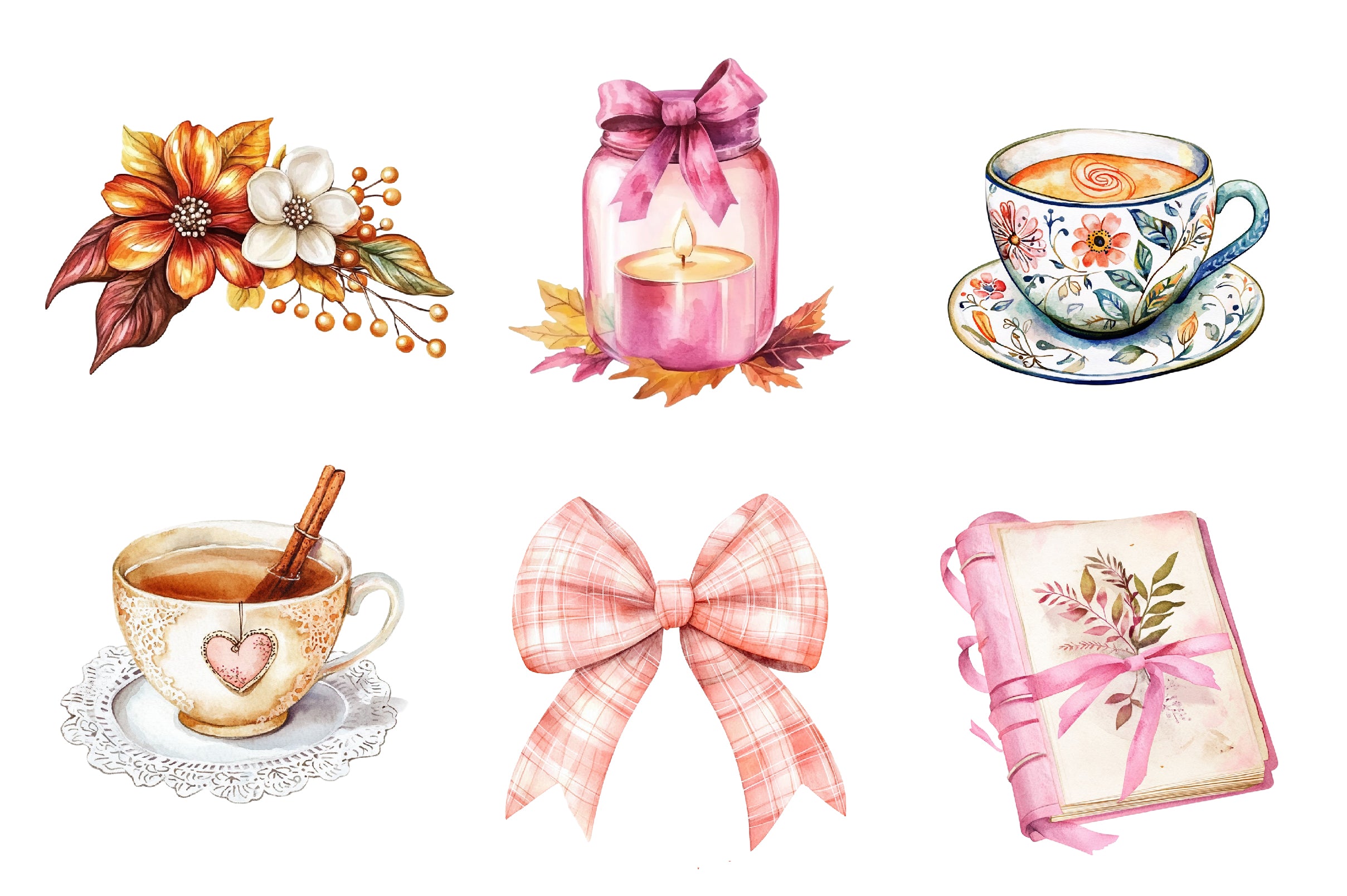 Cute Coquette Autumn Clipart Bundle - CraftNest - Digital Crafting and Art