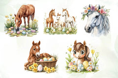 Easter Horse Clipart Bundle - CraftNest - Digital Crafting and Art