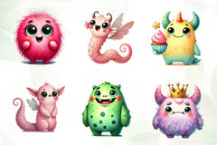 Cute Funny Monsters Clipart Bundle - CraftNest - Digital Crafting and Art
