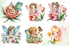 Spring Baby Fairy Clipart Bundle - CraftNest - Digital Crafting and Art