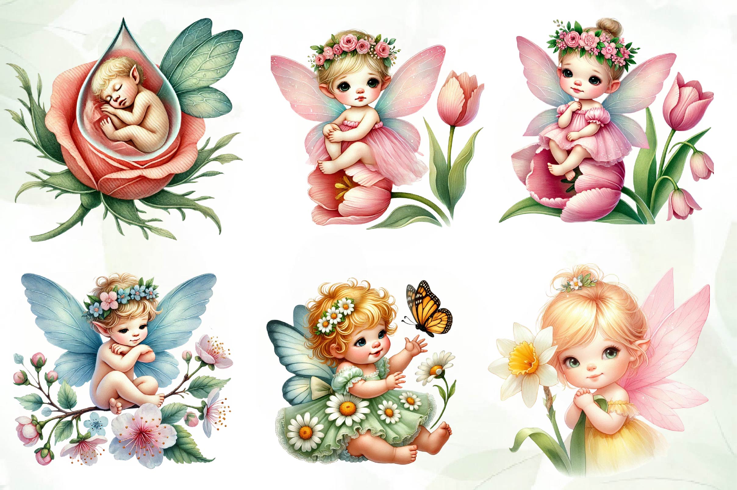 Spring Baby Fairy Clipart Bundle - CraftNest - Digital Crafting and Art