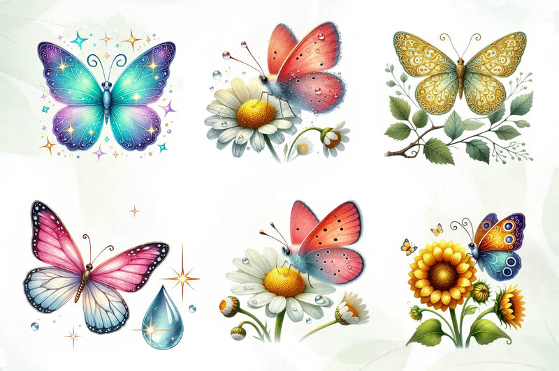 Spring Butterfly Clip Art Clipart Bundle - CraftNest - Digital Crafting and Art
