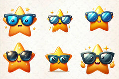 Kawaii Star Clipart Bundle - CraftNest - Digital Crafting and Art