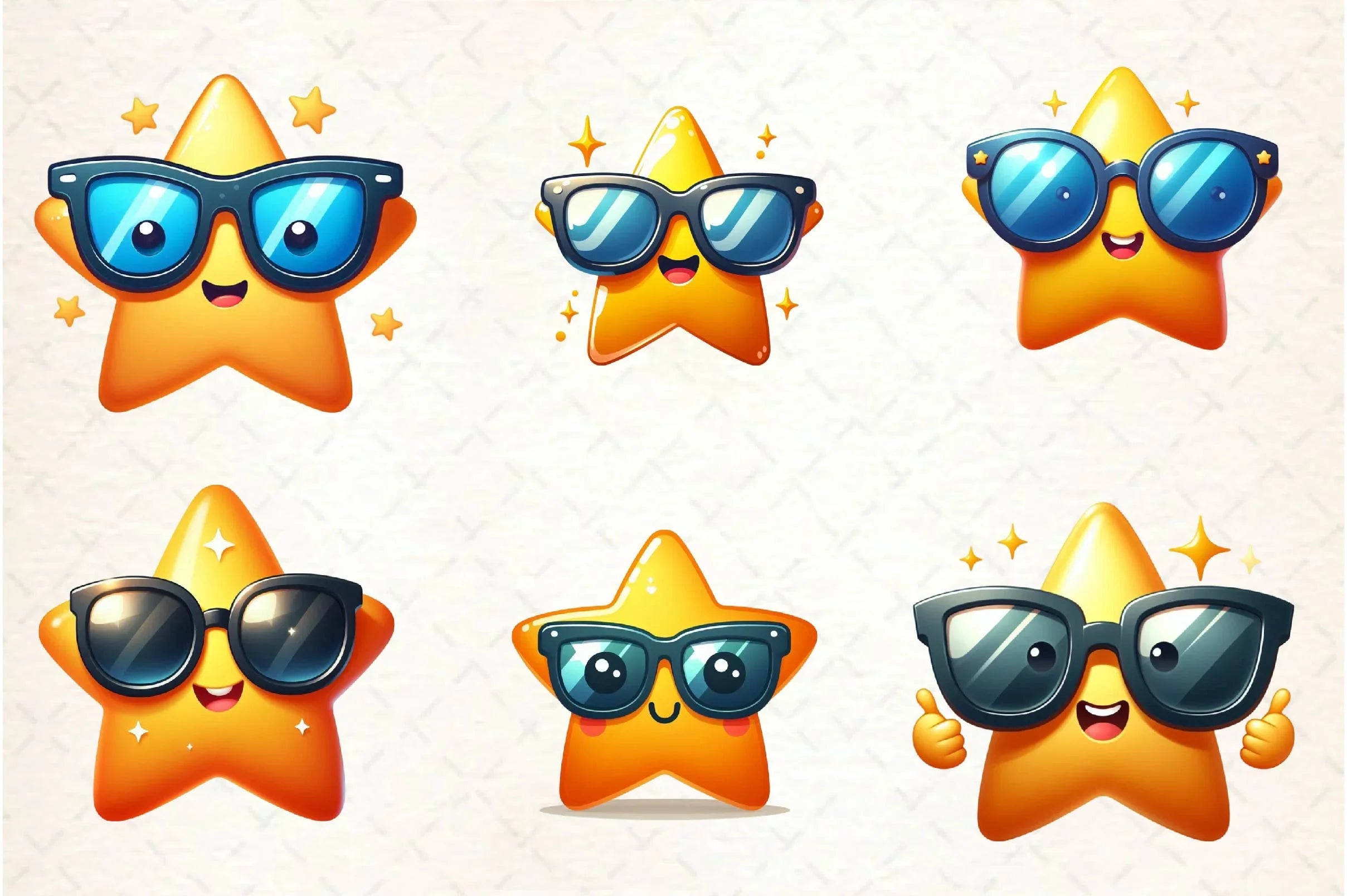 Kawaii Star Clipart Bundle - CraftNest - Digital Crafting and Art