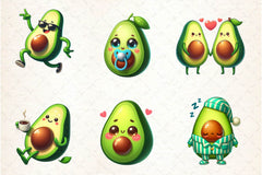 Cute Avocado Clipart Bundle 1 - CraftNest - Digital Crafting and Art