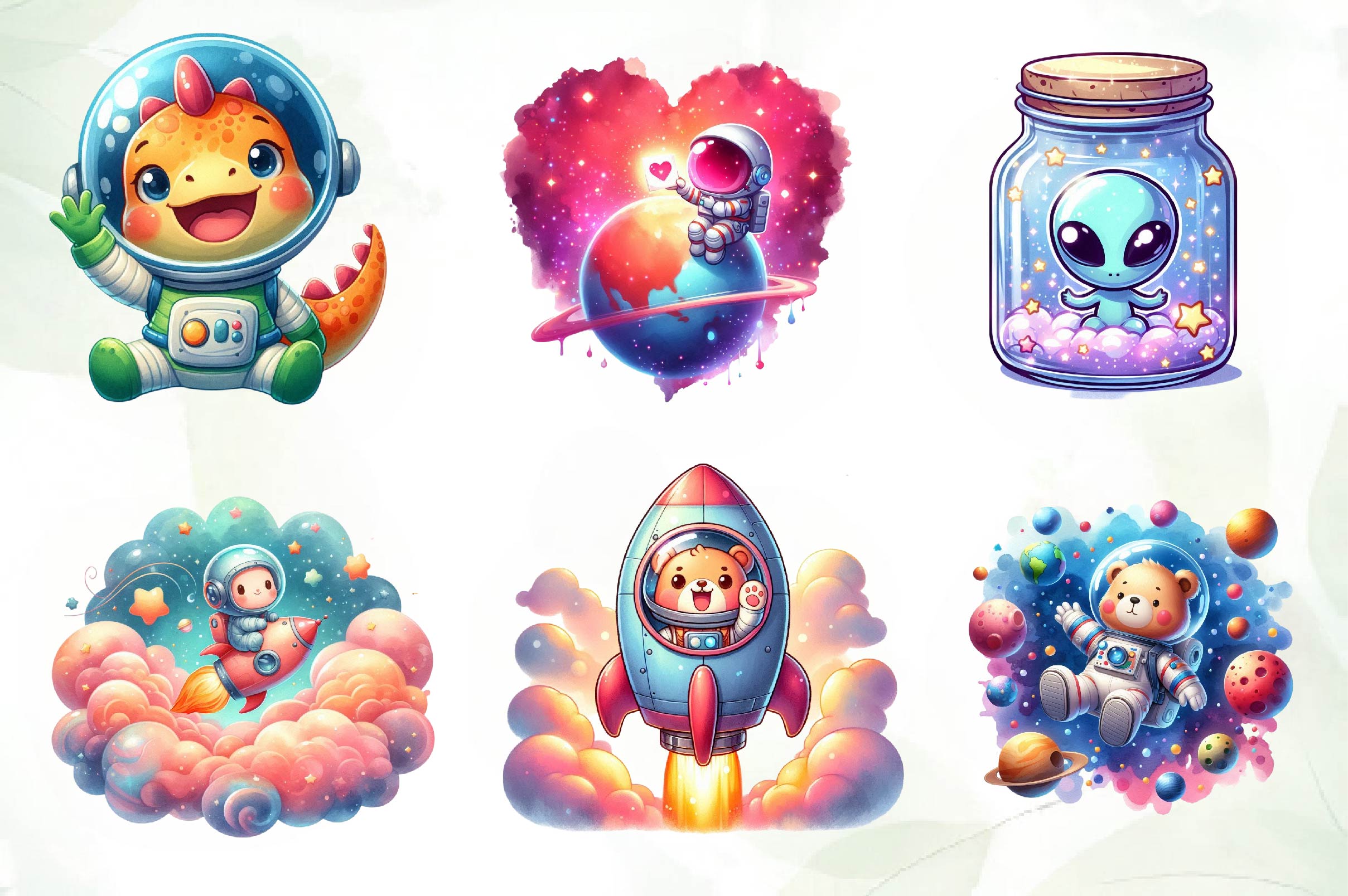 Astronaut Space Clipart Bundle - CraftNest - Digital Crafting and Art