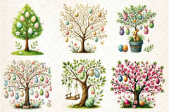 Easter Tree Clipart Bundle - CraftNest - Digital Crafting and Art