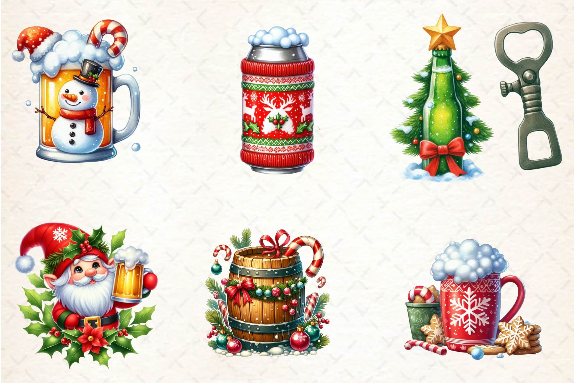 Christmas Beers Clipart Bundle - CraftNest - Digital Crafting and Art