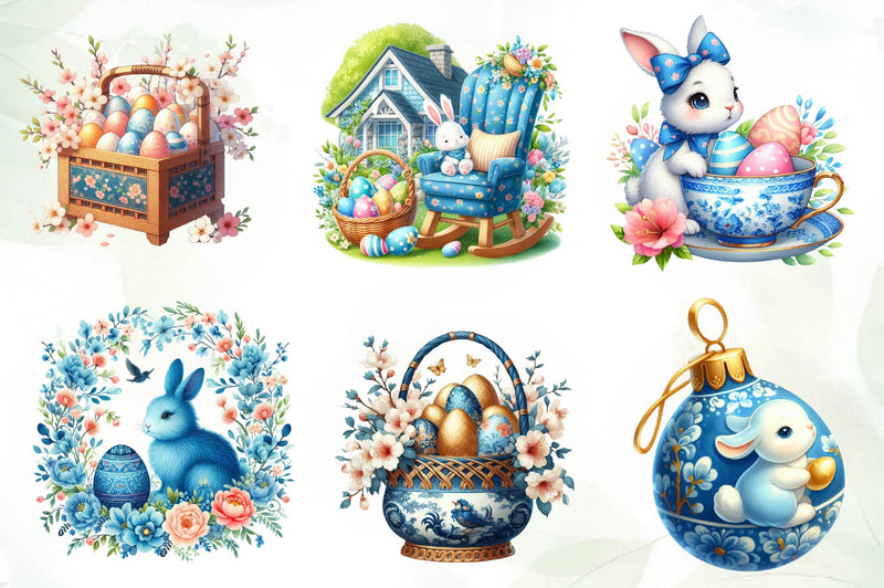 Chinoiserie Easter Clipart Bundle 2 - CraftNest - Digital Crafting and Art