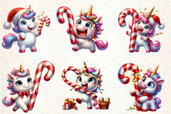 Funny Christmas Candy Unicorn Clipart Bundle - CraftNest - Digital Crafting and Art