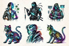 Cyberpunk Characters Clipart Bundle - CraftNest - Digital Crafting and Art