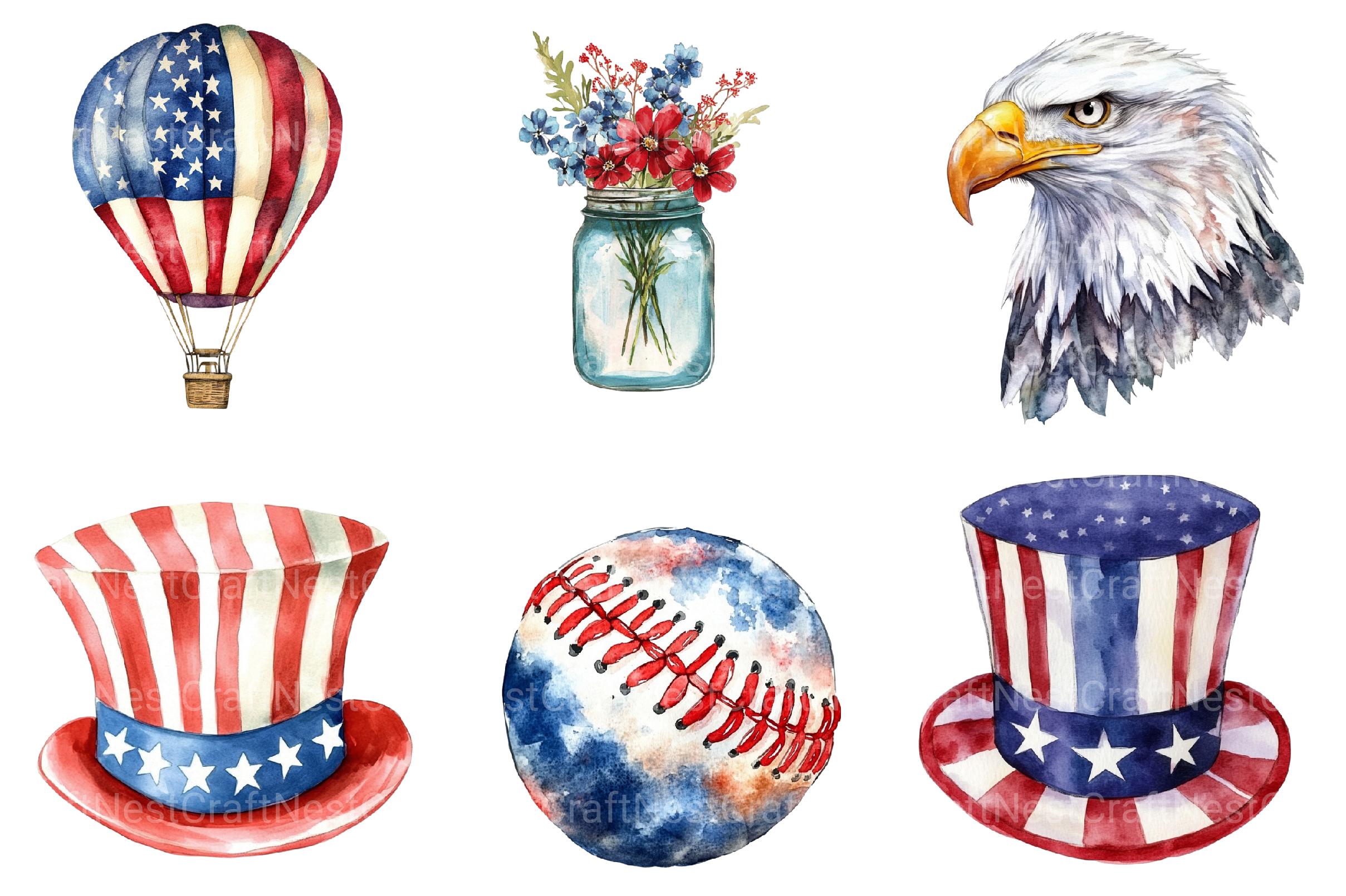 4th of July Independence USA Clipart Bundle - CraftNest - Digital Crafting and Art