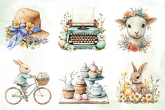 Vintage 1950 Easter Clipart Bundle 1 - CraftNest - Digital Crafting and Art
