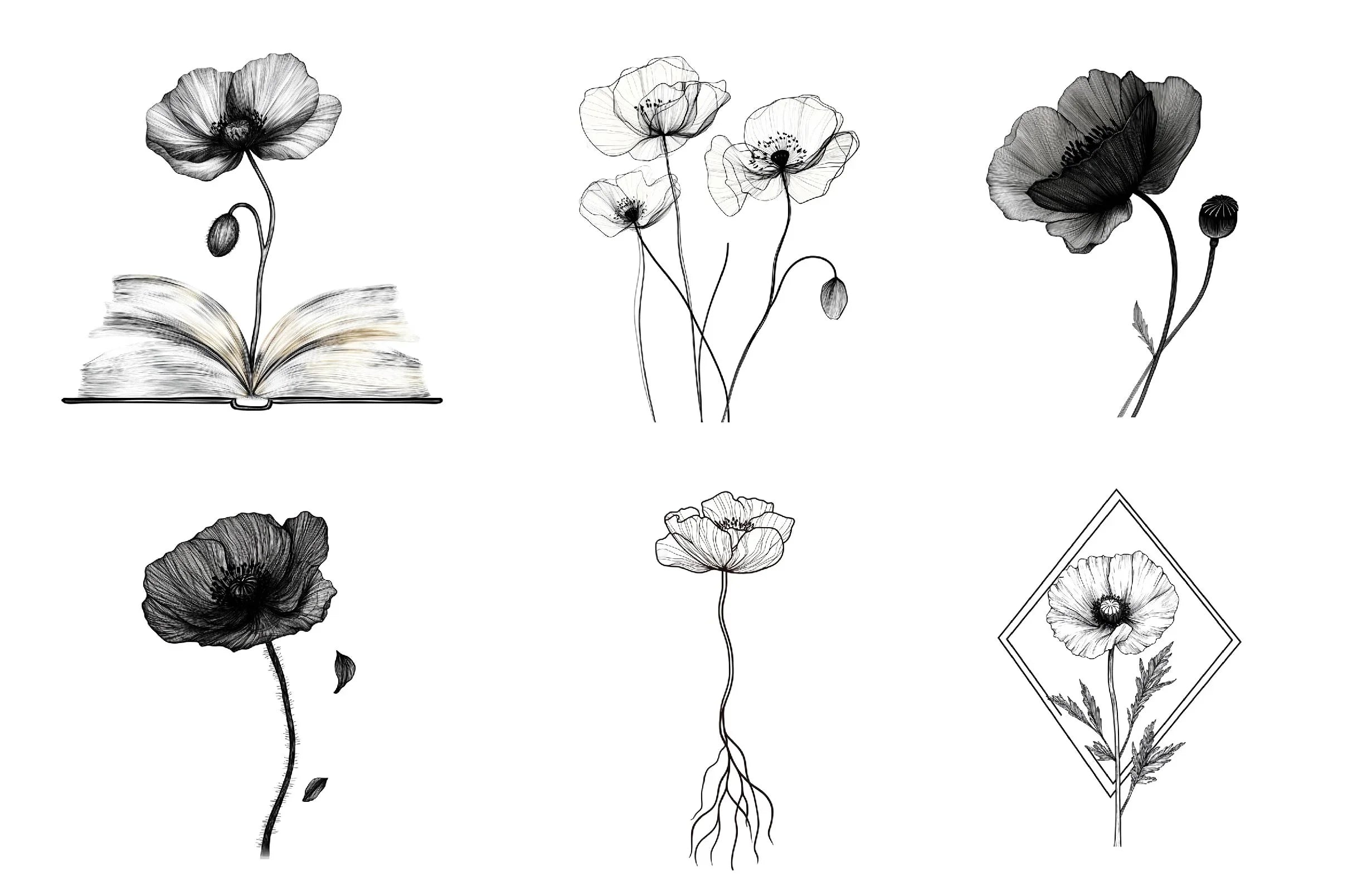 Poppy Flower Clipart Bundle - CraftNest - Digital Crafting and Art