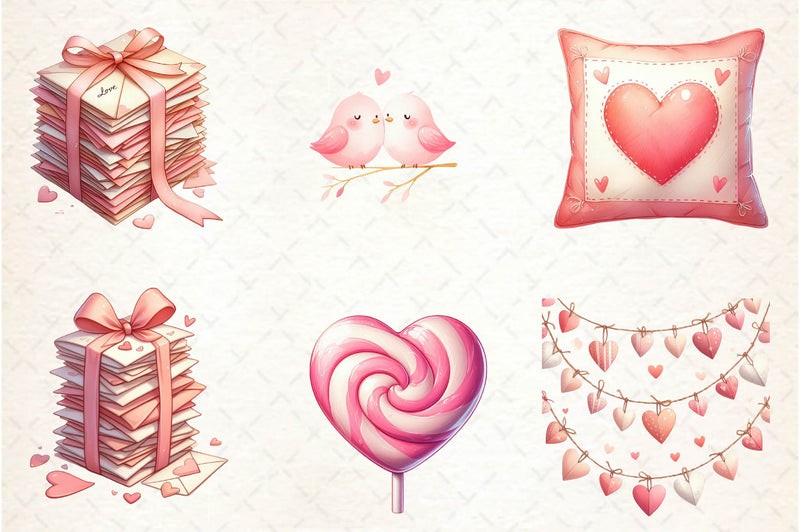 Neutral Pink Valentines Day Clipart Bundle - CraftNest - Digital Crafting and Art