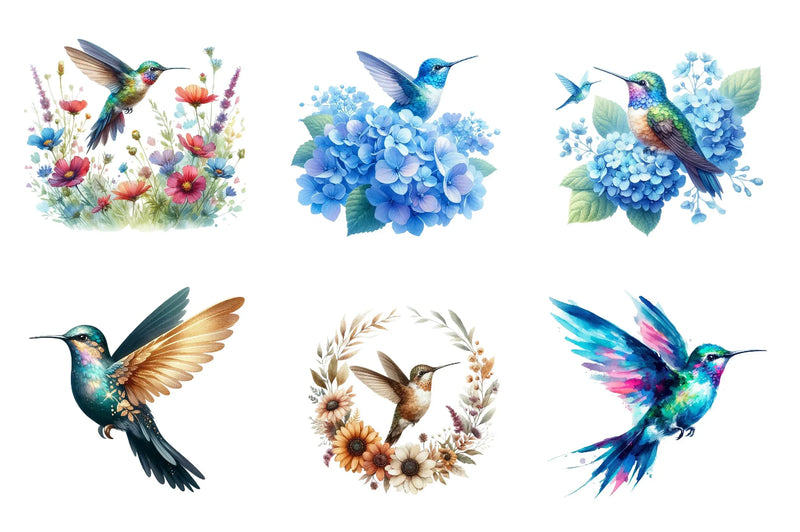 Hummingbird Collection Clipart Bundle - CraftNest - Digital Crafting and Art
