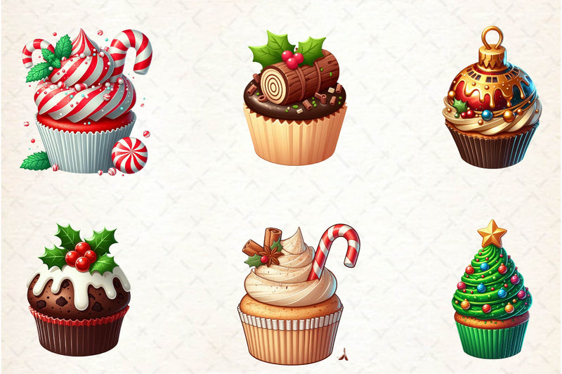 Christmas Cupcake Clipart Bundle - CraftNest - Digital Crafting and Art